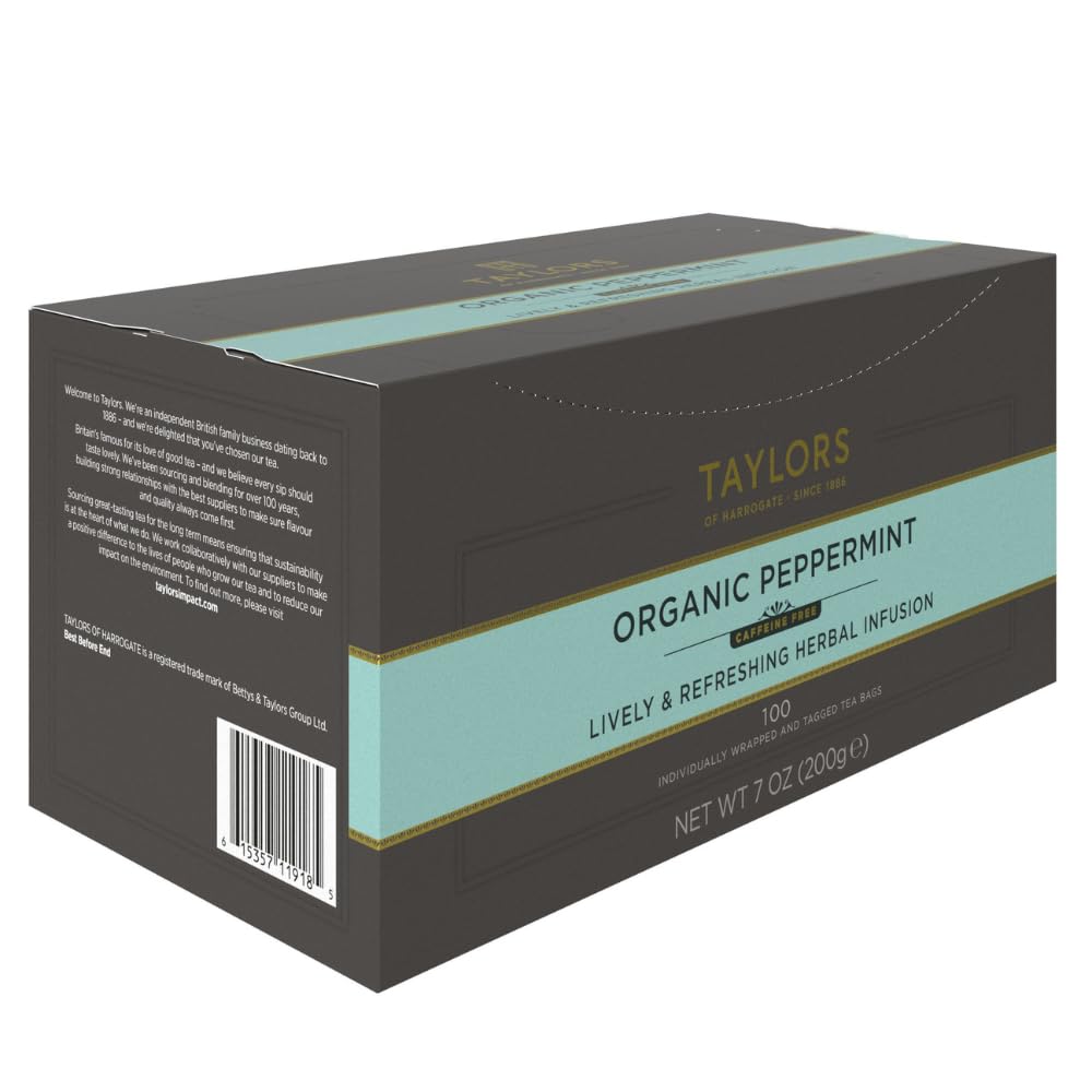 Taylors of Harrogate Green Tea with Lemon, Individually Wrapped Bags, 20 Count (Pack of 1), Citrussy, Mellow and Light, Caffeinated, Enjoy Hot or Iced, 20 Teabags
