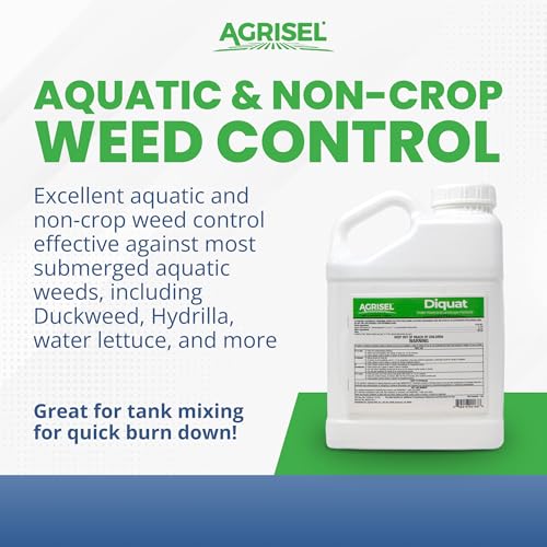 Agrisel Diquat Weed Killer, Pet Safe, 32 Ounces | Fast-Acting Formula for Aquatic and Landscape Weeds, Safe on Ornamentals, Visible Results in 1-2 Days