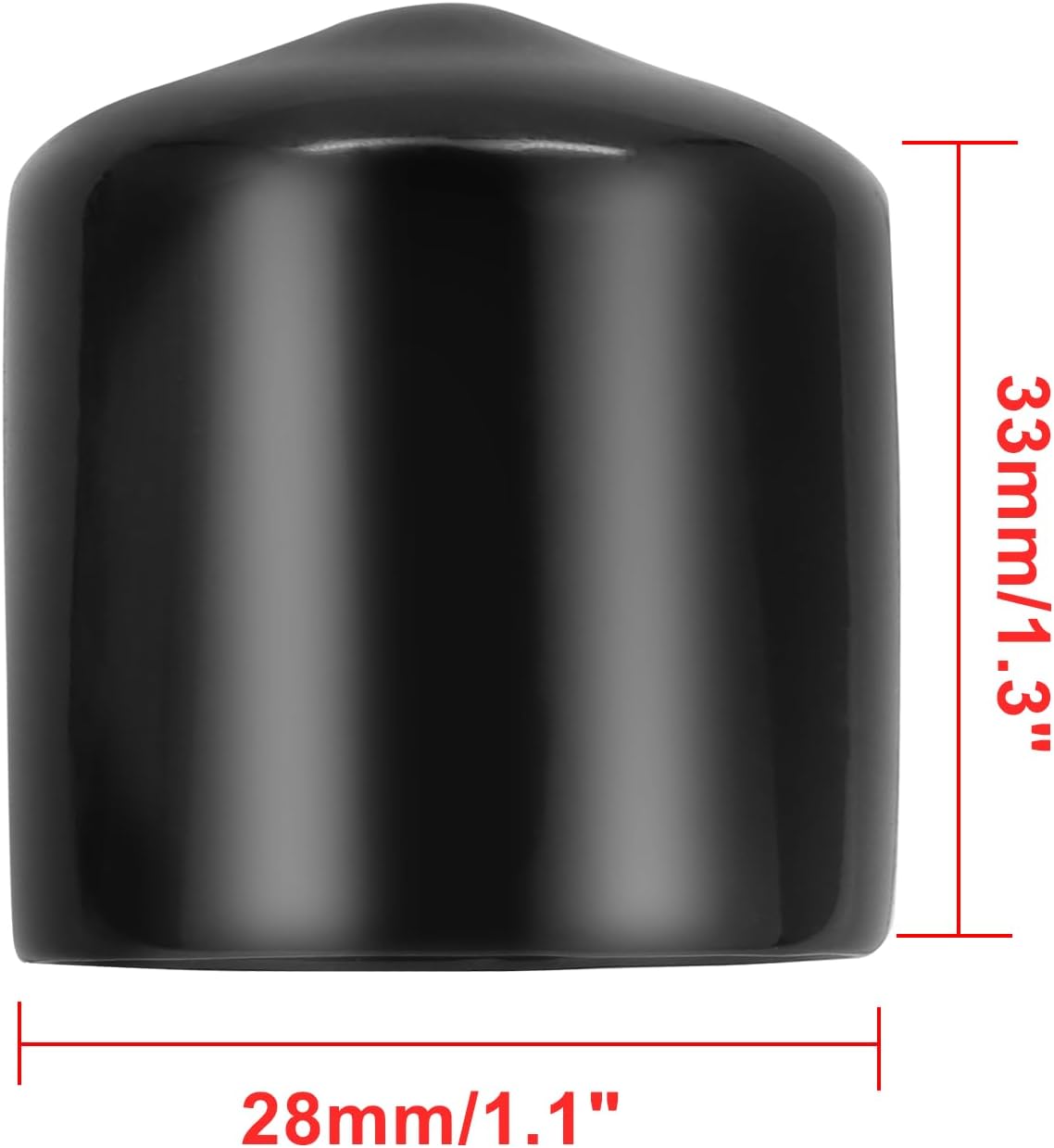 Bonsicoky 12Pcs Round Rubber End Caps 5/8" (16mm) ID, Black