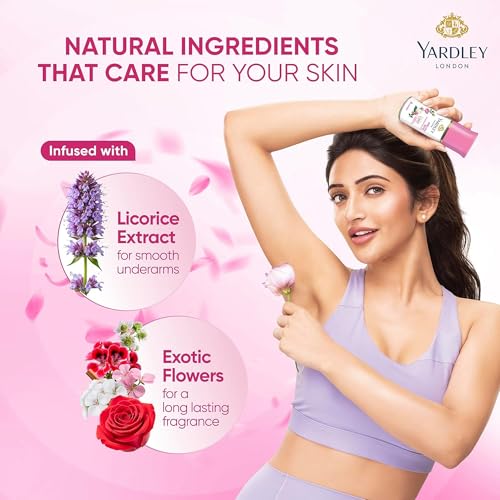 Yardley London English Rose Anti-Perspirant Deodorant Roll-On | 48-Hour Active | Alcohol-Free | 1.7oz (50ml)