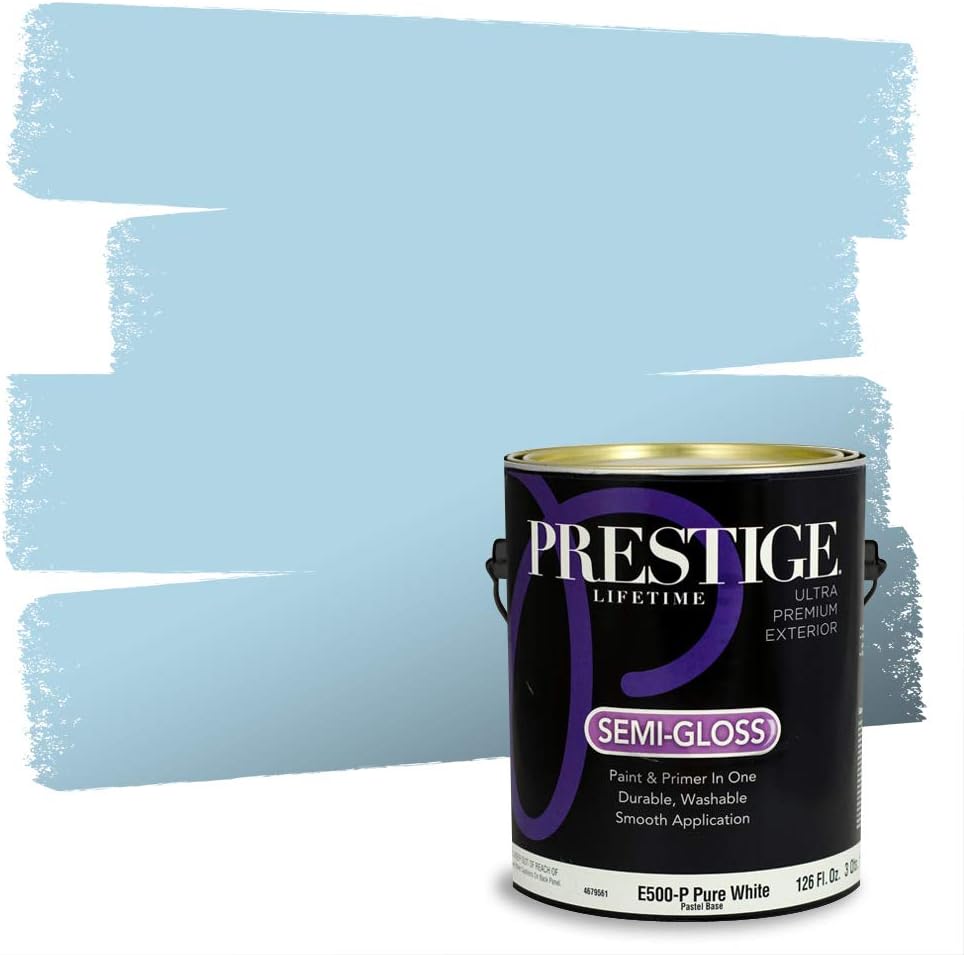 PRESTIGE Paints Exterior Paint and Primer In One, 1-Gallon, Semi-Gloss, Comparable Match of Sherwin Williams* Nifty Turquoise*