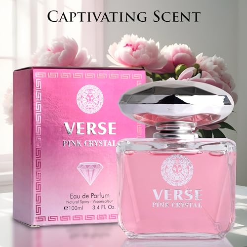 Verse Pink Crystal Eau De Parfum for Woman - Top Notes of Pomegranate, Yuzu & Iced Accord - Base Notes of Peony, Lotus, Magnolia, Amber
