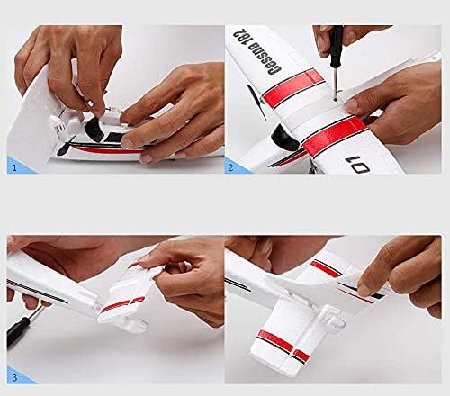 RC Plane Remote Control Airplane - PLRB Toys 2.4Ghz 2 Channels DIY RC Airplane Radio Control Cessna 182 Aircraft EPP Foam Glider Toys (Two Batteries)