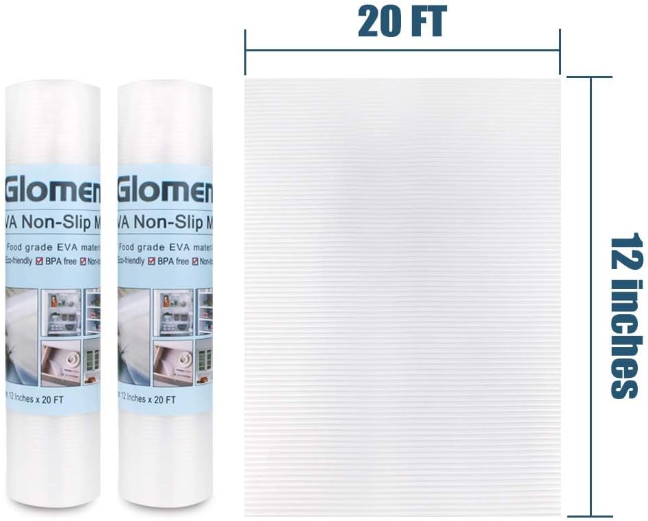 Shelf Liner, Non-Slip Cabinet Liner, Washable Oil-Proof for Kitchen Cabinet, Shelves, Refrigerator, Storage, Desks, 12 Inches x 20 FT
