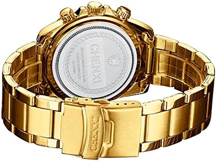 DREAMING Q&P Fq-005 Classic Style Gold Stainless Steel Mens Wrist Watches with Crystals for Man