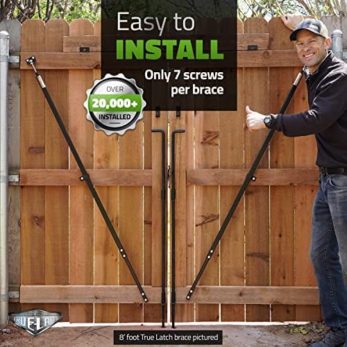 6' Telescopic Gate Brace - Wood Privacy Fence Anti Sag Gate Kit - Gate Hardware Kit for Outdoor Wooden Fence Gates
