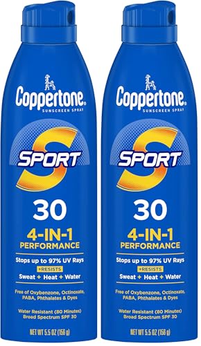Coppertone Sport Continuous Sunscreen Spray SPF 30, Water Resistant, 5.5 Oz