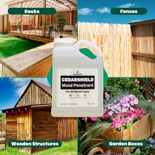 Cedarcide Cedarshield (1 Gallon) | Non-Toxic Wood Treatment and Stabilizer | Protects Wood from Moisture and Decay