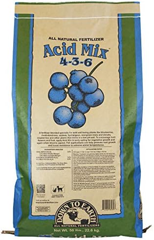 Down To Earth All Natural Fertilizers Organic Acid Mix - 4-3-6, 25 lb | Plant Food for Blueberries, Raspberries, Azaleas, Camellias, Rhododendrons, Hydrangeas, Evergreens and Acid-Loving Plants
