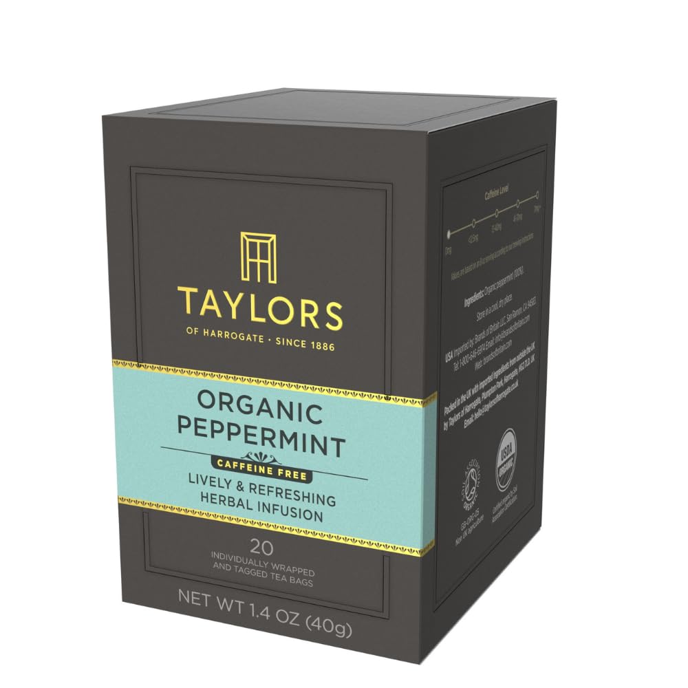 Taylors of Harrogate Green Tea with Lemon, Individually Wrapped Bags, 20 Count (Pack of 1), Citrussy, Mellow and Light, Caffeinated, Enjoy Hot or Iced, 20 Teabags