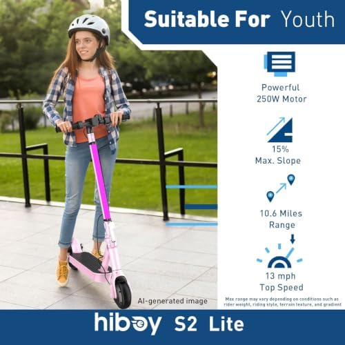 Hiboy S2 Lite Electric Scooter for Teens, 13 MPH, 10.6-Mile Range