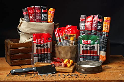 Jerky.com 26pc Meat Sticks Variety Pack - Birthday Gifts for Men - Beef Jerky Gifts for Men - Low Sugar & High Protein - Gluten Free & Keto Meat Sticks - Pork, Turkey, Ham Beef Jerky Sticks & Cheese Sticks