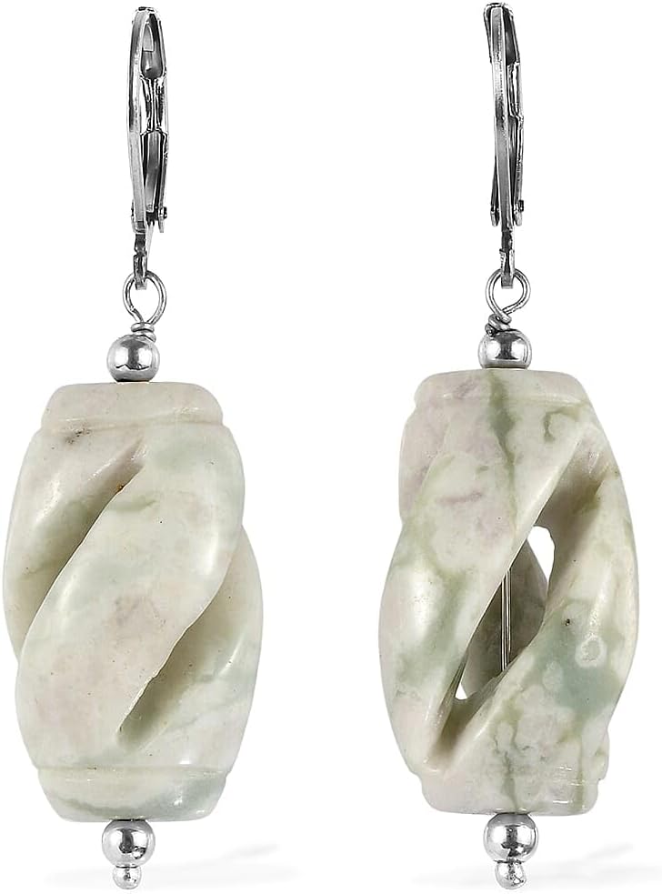 Sesame Jasper 40.00 ctw Earrings in Stainless Steel