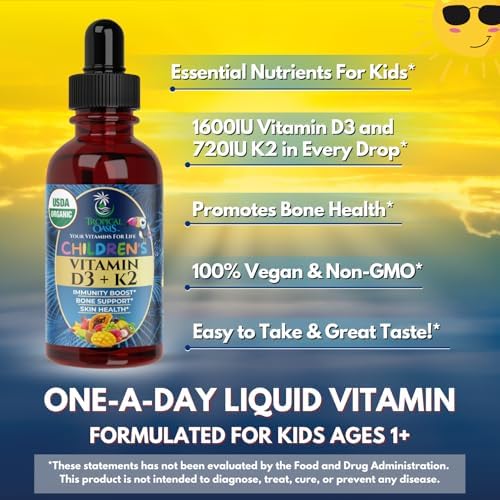 Premium Liquid Multivitamin For Kids | Sugar Free Kids Vitamins | 100% DV of 14 Vitamins for Kids | Multivitamin for Children Ages 4+ | Great Tasting, Non-GMO, Max 98% Absorption Rate- 16 oz, 32 Serv