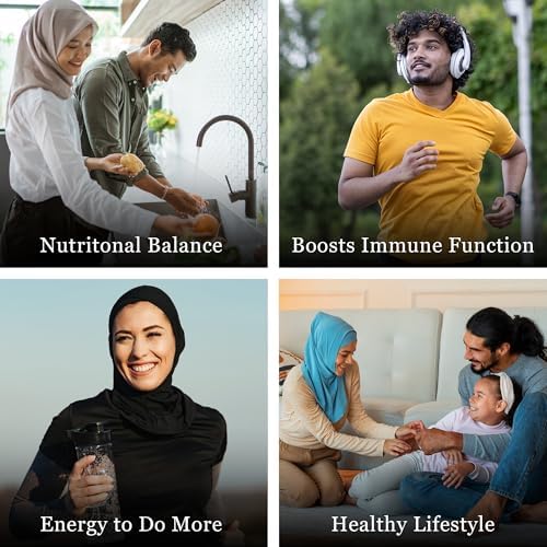 Noor Vitamins Halal Vitamins, Daily Multivitamin, Halal Vitamin for Women and Men, 30 Vitamins & Minerals, A, B12, C, Iron