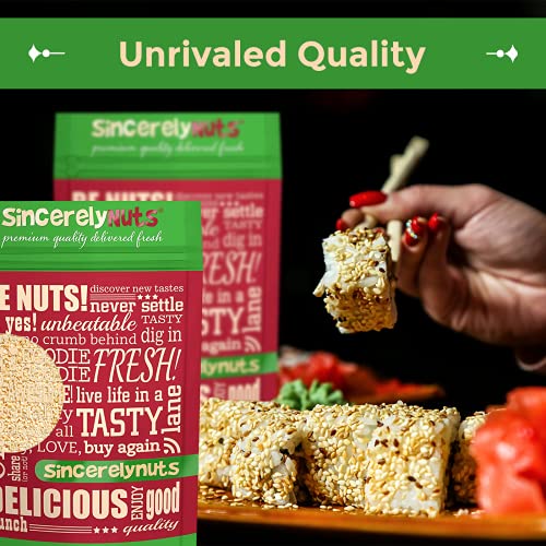 Sincerely Nuts Hulled Sesame Seeds A Heart Healthy Snack Rich in Fiber, Minerals Antioxidants Source of Plant Based Protein Gluten Free Kosher, Bulk 3LB Bag