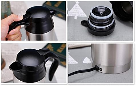 12V 750ml Stainless Steel Car Electric Heating Mug Drinking Cup Travel Kettle Water Boiler for Water Tea Coffee Milk
