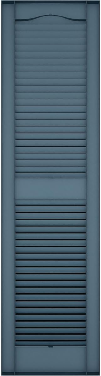 14 1/2"W x 60"H EverColor Open Louver Exterior Vinyl Shutters, w/Installation Shutter-Lok's & Matching Screws (Per Pair), Black