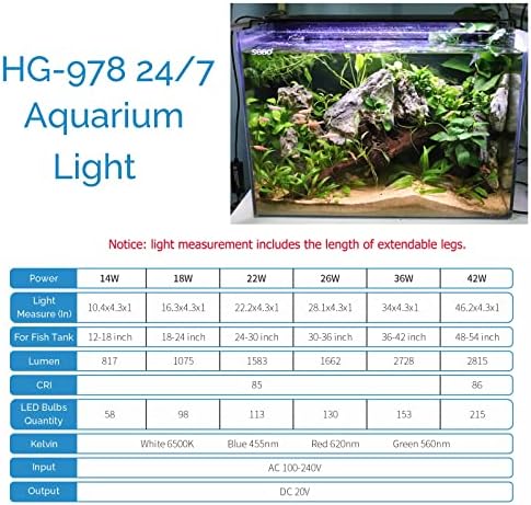 hygger Advanced LED Aquarium Light with Timer, 24/7 Lighting Cycle & DIY Mode, Full Spectrum Fish Tank Light for 18-24 in Freshwater Planted Tank