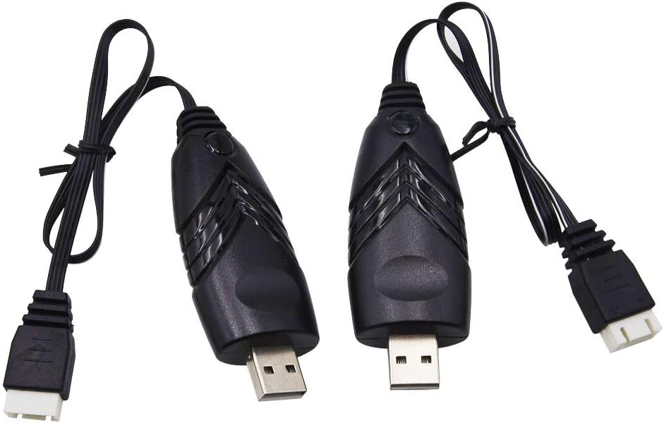 Blomiky 2 Pack 3S 1.5A Lithium Charger Cable Suitable for RC Car Boat Airplane Drone Airsoft 3 Cell Lipo Battery / 11.1V USB New 2