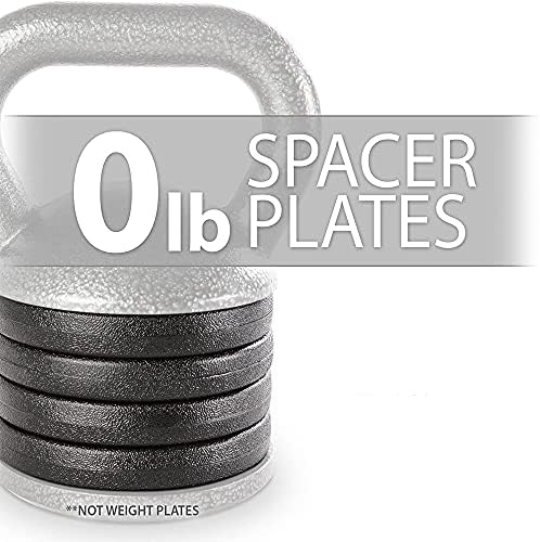 Apex 20lb Adjustable Cast Iron Kettlebell Handle, Compatible with 1” Weight Plates, Up to 50lb Load Capacity for Strength Training, Weightlifting
