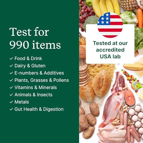 Food Sensitivity Test Kit for Adults & Kids - 990 Items - Hair Sample