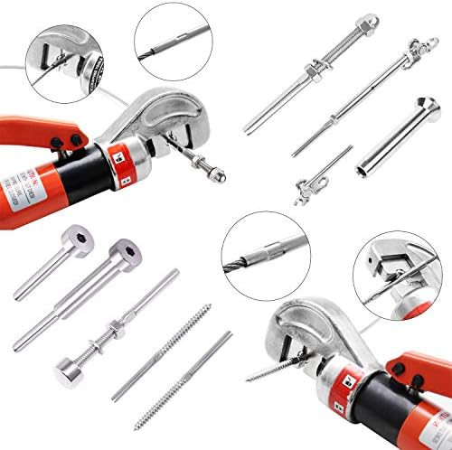CKE Upgraded Hydraulic Cable Crimper Hand Tool for 1/8