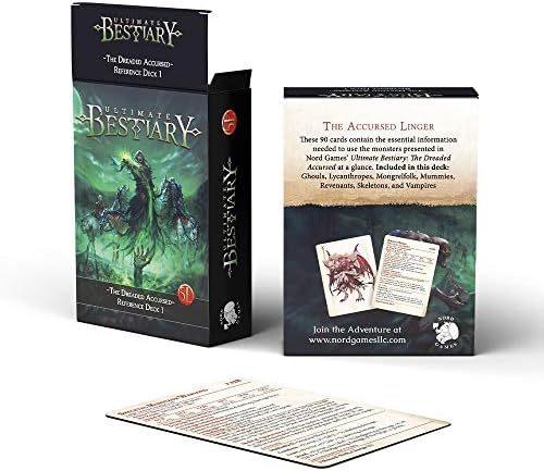 Dungeons and Dragons 5th Edition Deck of Cards – The Dreaded Accursed: Reference Deck 1 by Nord Games – 100 Cards - Games for Adults and Kids