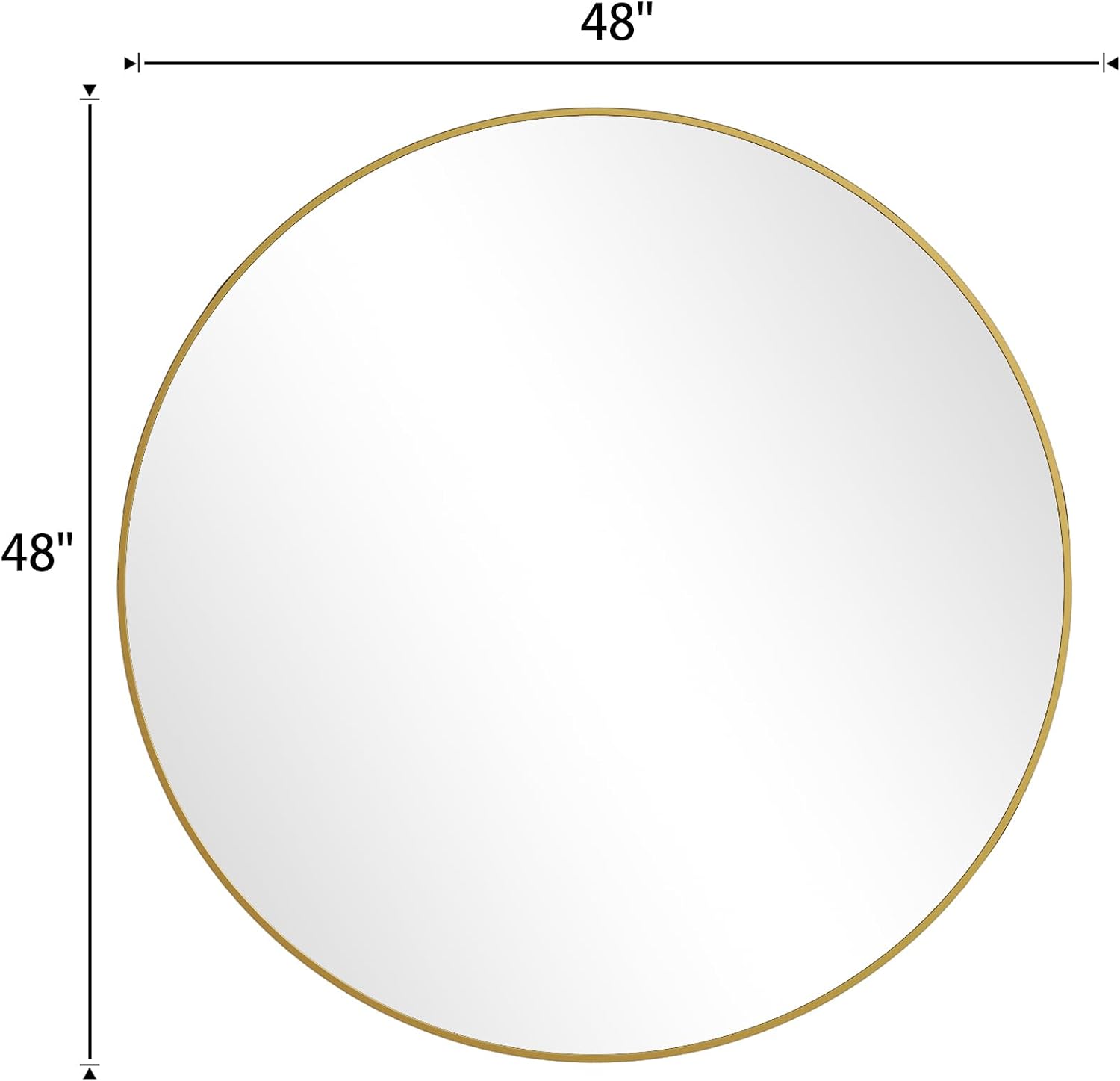 BEAUTYPEAK 24 Inch Round Mirror, Metal Frame Circle Mirror, White