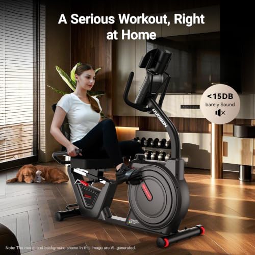 Recumbent Exercise Bike for Home and Seniors, 450 LB Capacity | Comfortable Seat, Easy Step-Through Frame and Quiet Magnetic Resistance for Smooth