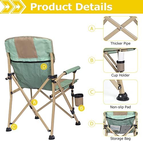 XGEAR Portable Camping Chair for Adutls Outdoor Camp Chairs,Blue