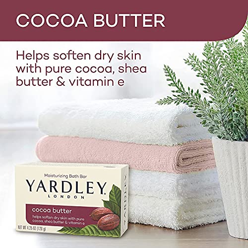 Yardley Moisturizing Bar Cocoa Butter 4.0 oz (Pack of 6)