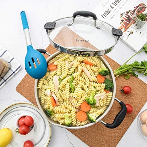 Rorence 6 Quart Stainless Steel Stock Pot, Induction Cooking Pot with Lid