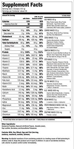 Ultimate Nutrition ISO Mass Xtreme Gainer, Chocolate Milk, 10 lb | 60g Whey Protein Blend, 60g Complex Carbs, 7 Types Of Creatine, 4 Types Glutamine, Lean Mass Gainer For Recovery