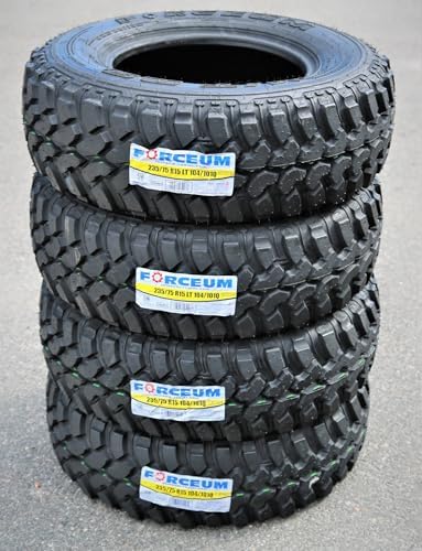 Forceum M/T 08 Mud Off-Road Light Truck Radial Tire-LT235/75R15 235/75/15 235/75-15 104/101Q Load Range C LRC 6-Ply BSW Black Side Wall | Light