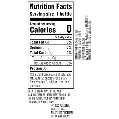 Pure Leaf Iced Tea, Unsweetened Green Tea, 18.5 fl Oz Bottles (Pack of 12)