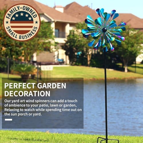 DECOROCA Kinetic Wind Spinners Outdoor - Large Metal Wind Sculptures