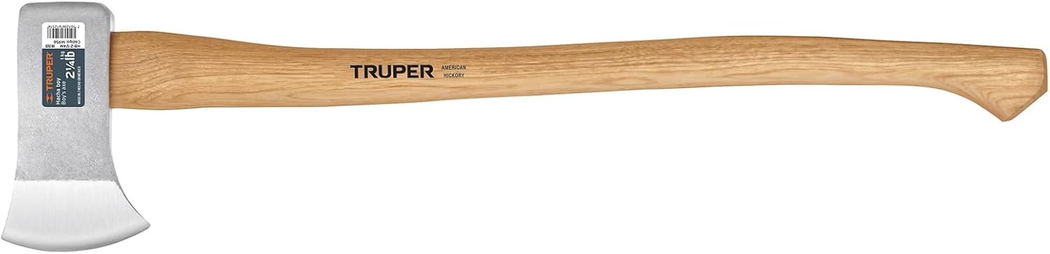 Truper Boy's Axe, 2.25 lb Forged Steel Head, 28-Inch American Hickory Wood Handle