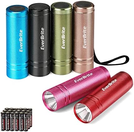 EverBrite 18-Pack Mini LED Flashlight Set,Portable Compact | Ideal for Hurricane Supplies Camping, Night Reading, Cycling, BBQ, Party, Backpacking,with Lanyards & 54 x AAA Batteries