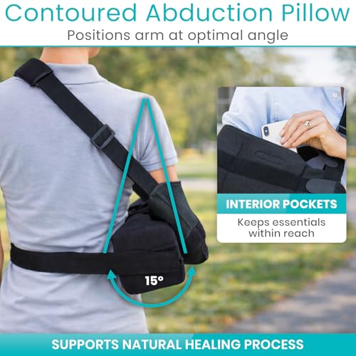 Vive Shoulder Abduction Sling - Immobilizer for Injury Support - Pain | Relief Arm Pillow for Rotator Cuff, Sublexion, Surgery, Dislocated