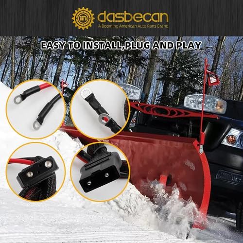 Dasbecan 21294 2 Pin Battery Cable Compatible with Western Fisher Snow Plow | Truck & Plow Side Battery Cable Wiring Harness Replaces# 61169 63411