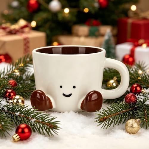 Coffee Mugs,Cute funny Mug For Women, 12.8oz/380ml Unique Ceramic Coffee Tea Cups, Office Mug Gift (chocolate)
