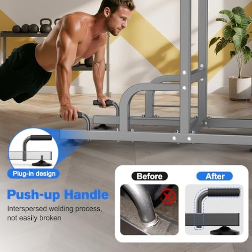 RELIFE REBUILD YOUR LIFE Pull Up Bar Free Standing Power Tower for Home Gym | Dip Station Pull Up Station, Multi-Function Home Fitness Equipment for Pull-Ups, Dips, Push-Ups, Full Body Strength Training