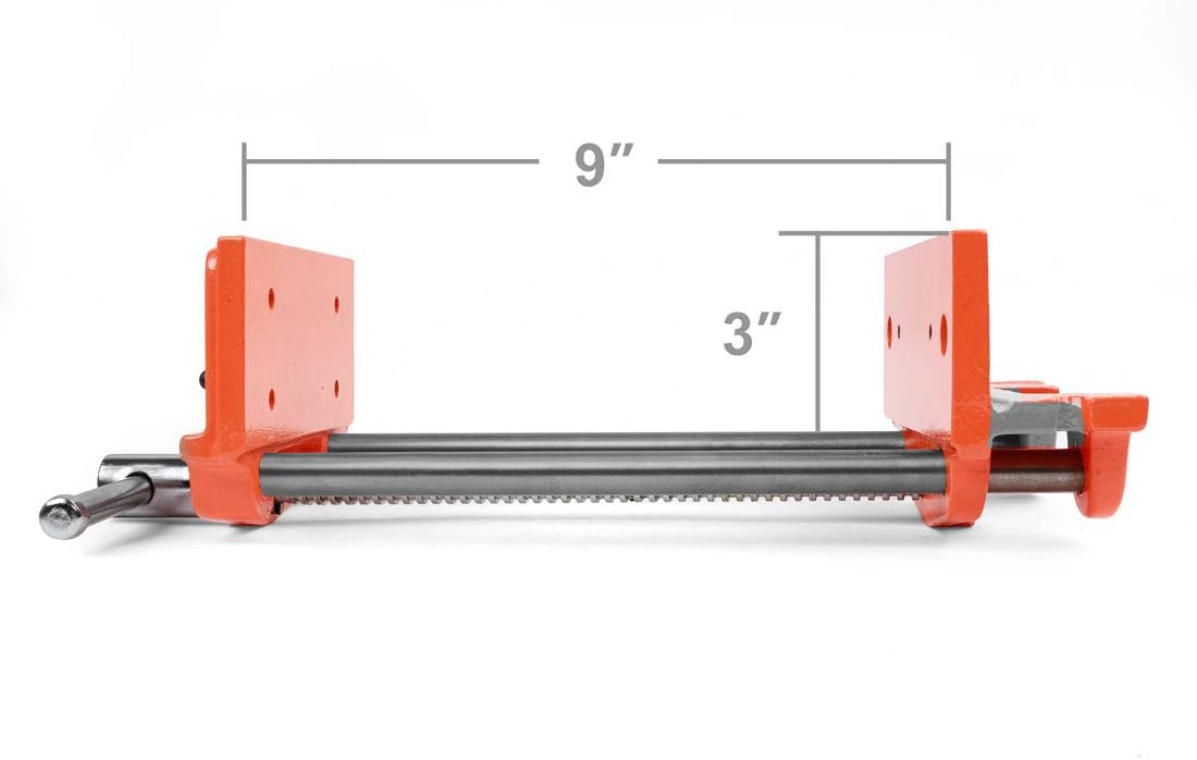Pony Jorgensen 27091 Medium Duty Woodworker's Vise, Orange, Grey, 9-Inch By 7-Inch | 7" Jaw Width, 9" Maximum Opening, Bench Vice for Medium Duty Home