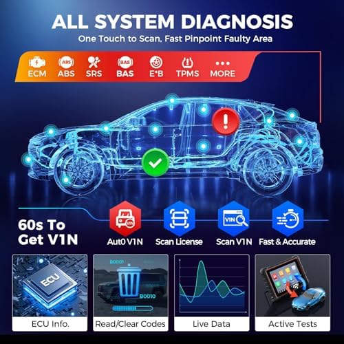 Autel Scanner MaxiCOM MK900: 3000+ Active Tests 40+ Service as MK900-BT | 8 in Up of MK808S MK808BT Pro MX808S