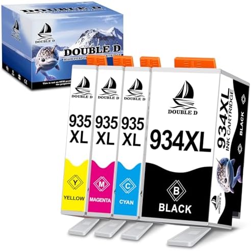DOUBLE D 934 and 935 Ink Cartridges Compatible Replacement for HP 934XL 935XL High Yield for HP Officejet Pro 6830 6230 6835 6812 6815 6820 6220