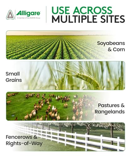 ALLIGARE 2,4-D Amine Weed Killer Concentrate - Post-Emergent Herbicide to Control Pigweed, Thistle, Ragweed, & More - 47.2% Active Ingredient - for Lawns, Pastures, Aquatic Sites & Crops - 2.5 Gallon