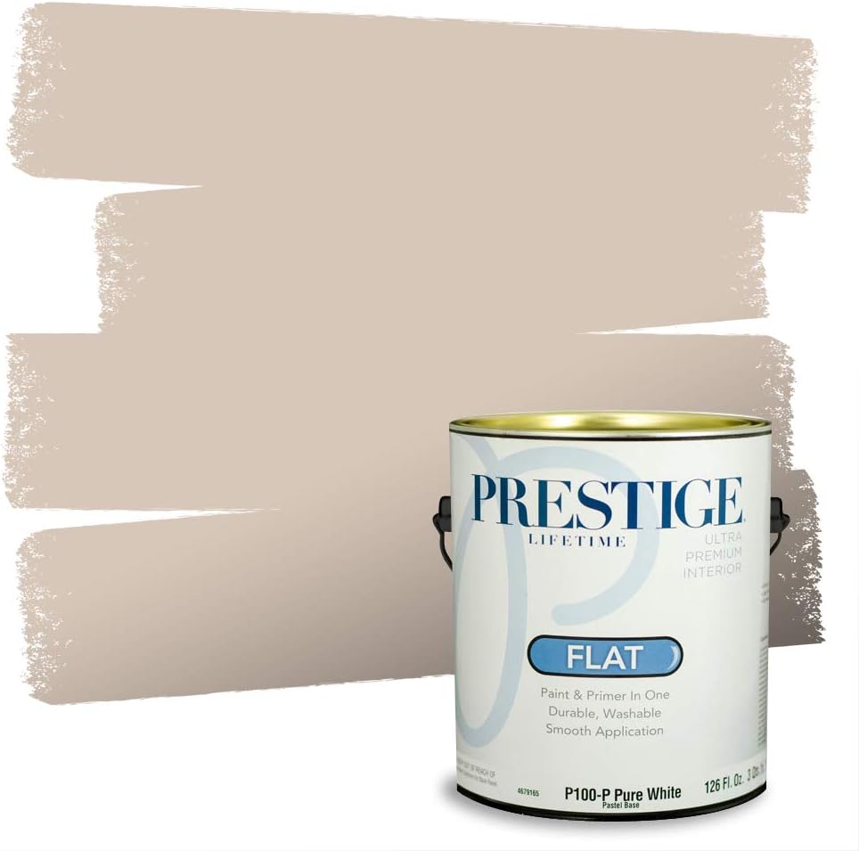 PRESTIGE Paints Exterior Paint and Primer In One, 1-Gallon, Flat, Comparable Match of Sherwin Williams* Sable*
