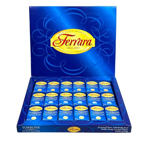 Torrone Nougat Candy, 18 Assorted Pieces (Ferrara) NET WT 7.62 216g