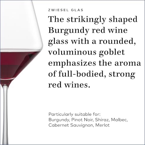 ZWIESEL GLAS Pure Burgundy Red Wine Glass (Set of 6), Graceful Burgundy Glasses for Red Wine, Dishwasher-Safe Tritan Crystal Glasses